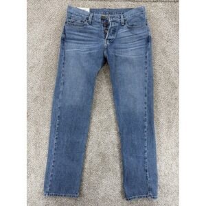 Hollister Button Fly Jeans Mens Size 30x32 Blue Classic Straight Medium Wash Y2K
